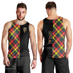 Scottish Dewar Clan Tartan Men Tank Top - Half of Me Style Scottish Plaid Tartan Plaid