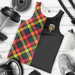 Scottish Dewar Clan Tartan Men Tank Top - Half of Me Style Scottish Plaid Tartan Plaid