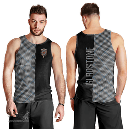 Scottish Gladstone Clan Tartan Men Tank Top - Half of Me Style Scottish Plaid Tartan Plaid