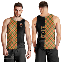 Scottish Baxter Clan Tartan Men Tank Top - Half of Me Style Scottish Plaid Tartan Plaid