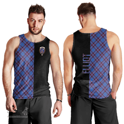 Scottish Elliot Modern Clan Tartan Men Tank Top - Half of Me Style Scottish Plaid Tartan Plaid