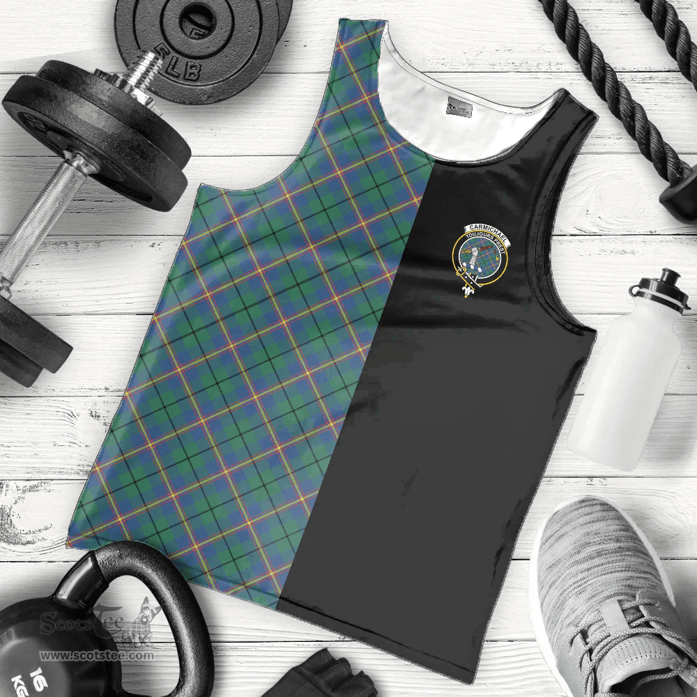 Scottish Carmichael Ancient Clan Tartan Men Tank Top - Half of Me Style Scottish Plaid Tartan Plaid