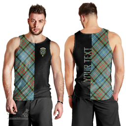 Scottish Walkinshaw Clan Tartan Men Tank Top - Half of Me Style - Custom Your Text Scottish Plaid Tartan Plaid