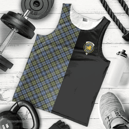 Scottish Campbell Faded Clan Tartan Men Tank Top - Half of Me Style Scottish Plaid Tartan Plaid