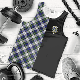 Scottish Gordon Dress Modern Clan Tartan Men Tank Top - Half of Me Style Scottish Plaid Tartan Plaid