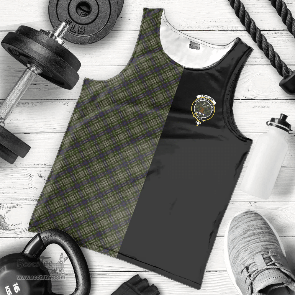 Scottish Davidson Tulloch Dress Clan Tartan Men Tank Top - Half of Me Style Scottish Plaid Tartan Plaid