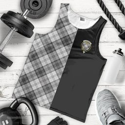 Scottish Glendinning Clan Tartan Men Tank Top - Half of Me Style Scottish Plaid Tartan Plaid