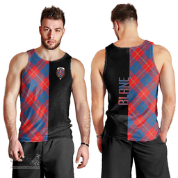 Scottish Blane Clan Tartan Men Tank Top - Half of Me Style Scottish Plaid Tartan Plaid