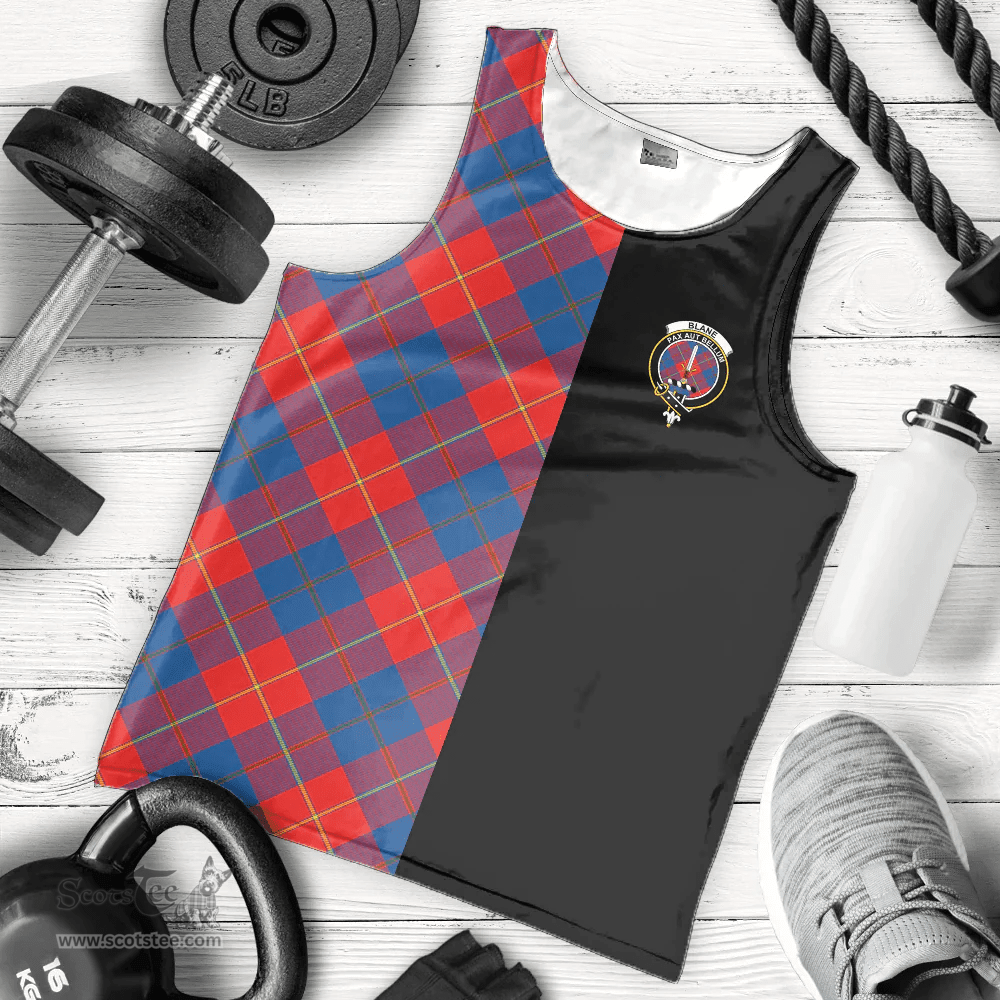 Scottish Blane Clan Tartan Men Tank Top - Half of Me Style Scottish Plaid Tartan Plaid