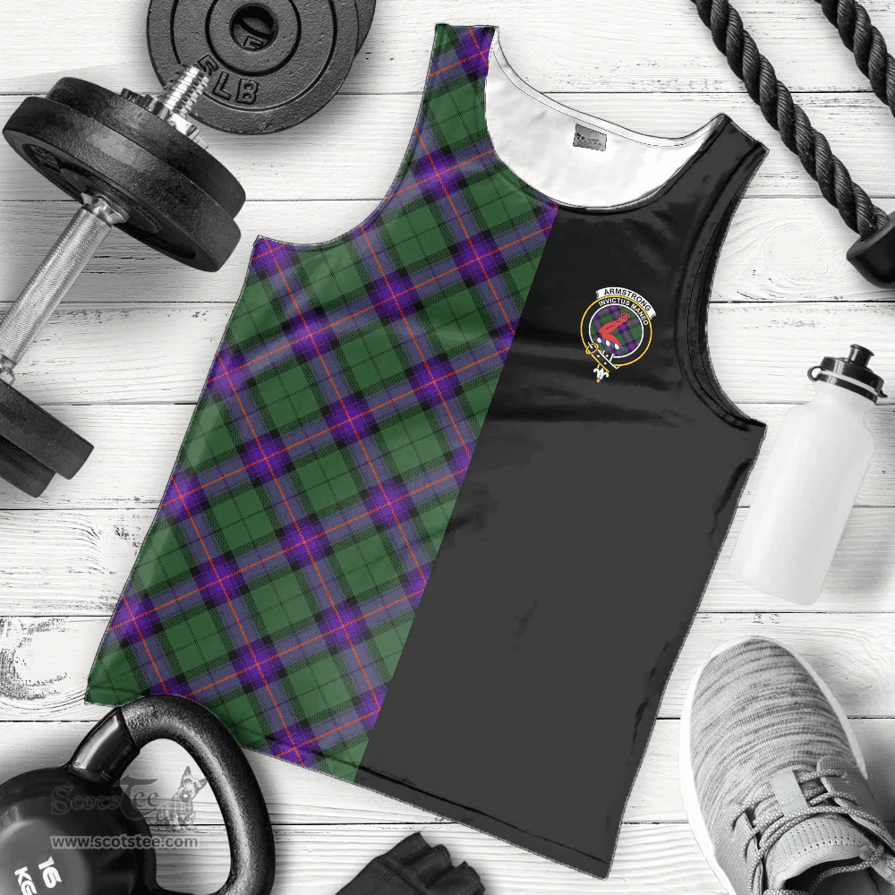Scottish Armstrong Modern Clan Tartan Men Tank Top - Half of Me Style Scottish Plaid Tartan Plaid