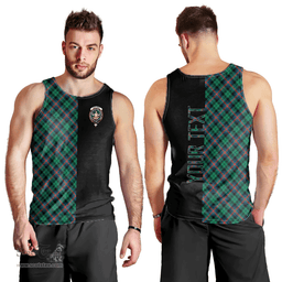 Scottish Urquhart Broad Red Ancient Clan Tartan Men Tank Top - Half of Me Style - Custom Your Text Scottish Plaid Tartan Plaid