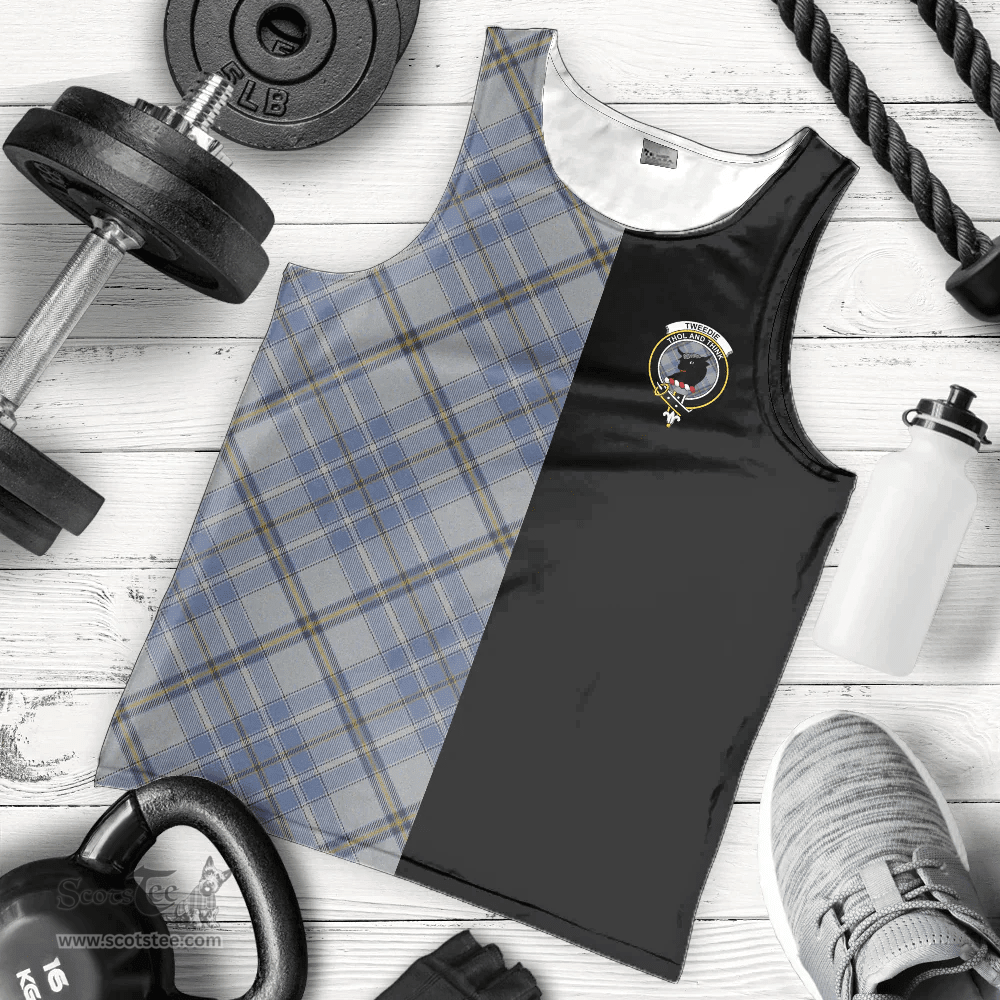 Scottish Tweedie Clan Tartan Men Tank Top - Half of Me Style - Custom Your Text Scottish Plaid Tartan Plaid
