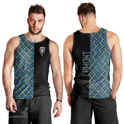 Scottish Lamont Ancient Clan Tartan Men Tank Top - Half of Me Style Scottish Plaid Tartan Plaid