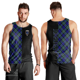 Scottish Arbuthnot Modern Clan Tartan Men Tank Top - Half of Me Style Scottish Plaid Tartan Plaid