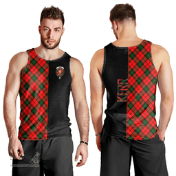 Scottish Kerr Modern Clan Tartan Men Tank Top - Half of Me Style Scottish Plaid Tartan Plaid
