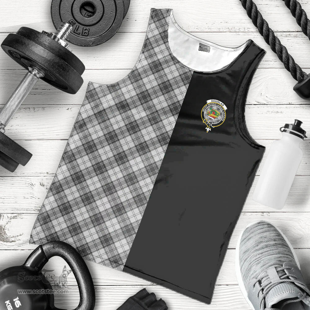 Scottish Douglas Grey Modern Clan Tartan Men Tank Top - Half of Me Style Scottish Plaid Tartan Plaid