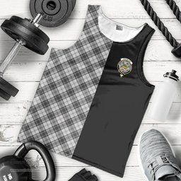 Scottish Douglas Grey Modern Clan Tartan Men Tank Top - Half of Me Style Scottish Plaid Tartan Plaid
