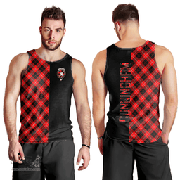 Scottish Cunningham Modern Clan Tartan Men Tank Top - Half of Me Style Scottish Plaid Tartan Plaid