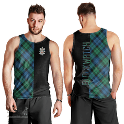 Scottish Blackwatch Ancient Clan Tartan Men Tank Top - Half of Me Style Scottish Plaid Tartan Plaid