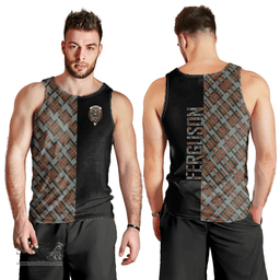 Scottish Ferguson Weathered Clan Tartan Men Tank Top - Half of Me Style Scottish Plaid Tartan Plaid