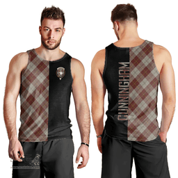 Scottish Cunningham Burgundy Dancers Clan Tartan Men Tank Top - Half of Me Style Scottish Plaid Tartan Plaid
