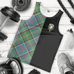 Scottish Colville Clan Tartan Men Tank Top - Half of Me Style Scottish Plaid Tartan Plaid