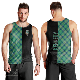 Scottish Kennedy Ancient Clan Tartan Men Tank Top - Half of Me Style Scottish Plaid Tartan Plaid