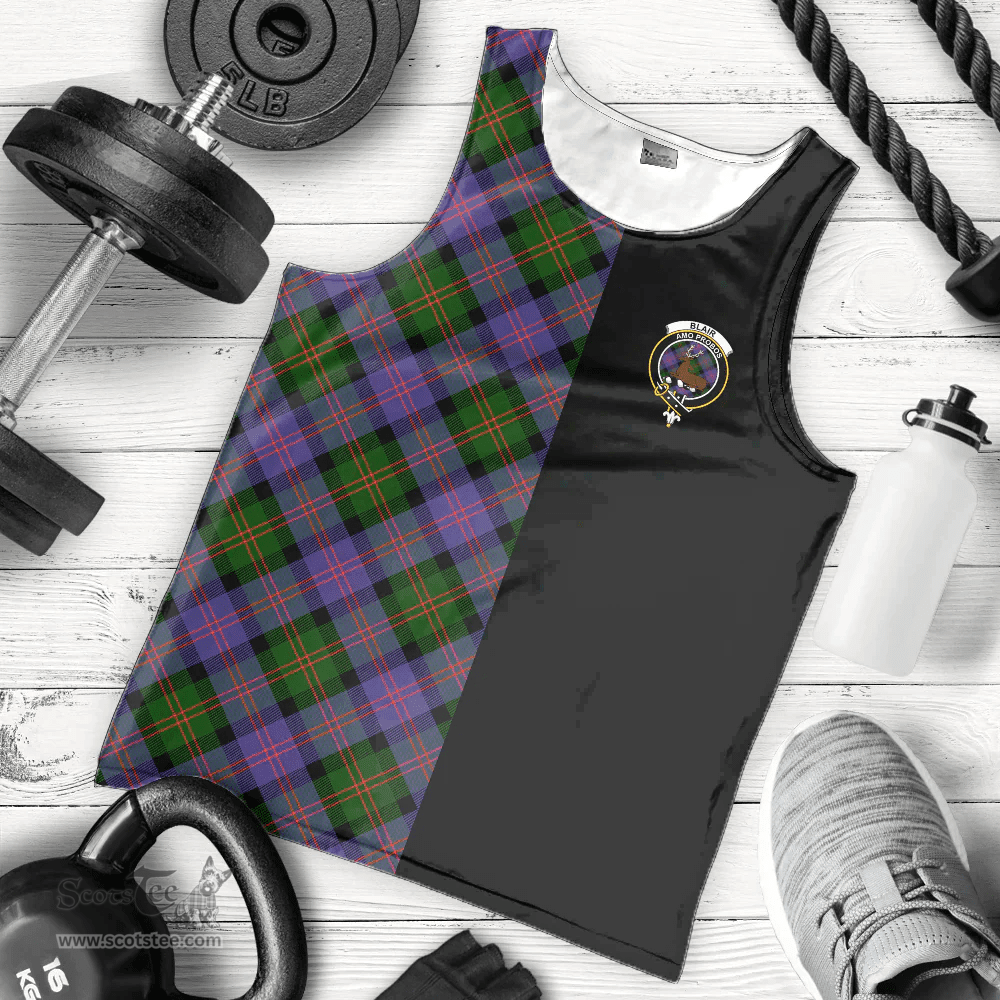 Scottish Blair Modern Clan Tartan Men Tank Top - Half of Me Style Scottish Plaid Tartan Plaid