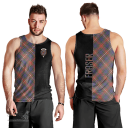 Scottish Fraser Hunting Modern Clan Tartan Men Tank Top - Half of Me Style Scottish Plaid Tartan Plaid