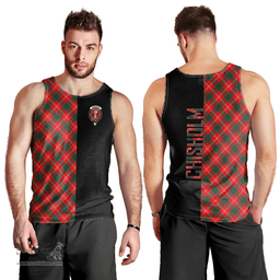 Scottish Chisholm Modern Clan Tartan Men Tank Top - Half of Me Style Scottish Plaid Tartan Plaid