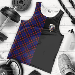 Scottish Home Modern Clan Tartan Men Tank Top - Half of Me Style Scottish Plaid Tartan Plaid