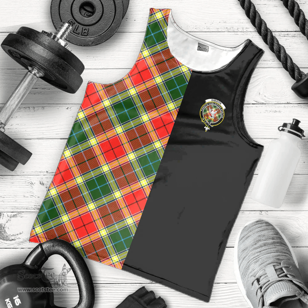 Scottish Gibson Clan Tartan Men Tank Top - Half of Me Style Scottish Plaid Tartan Plaid