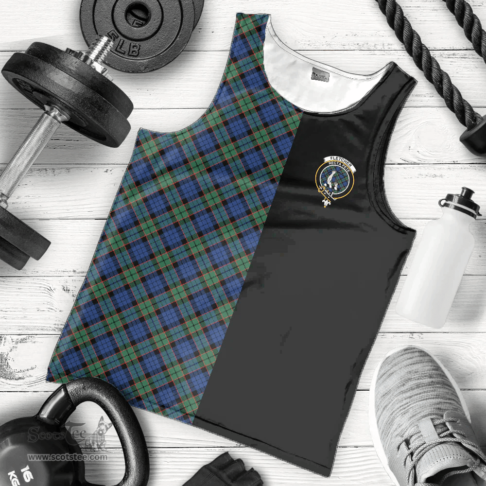 Scottish Fletcher Ancient Clan Tartan Men Tank Top - Half of Me Style Scottish Plaid Tartan Plaid