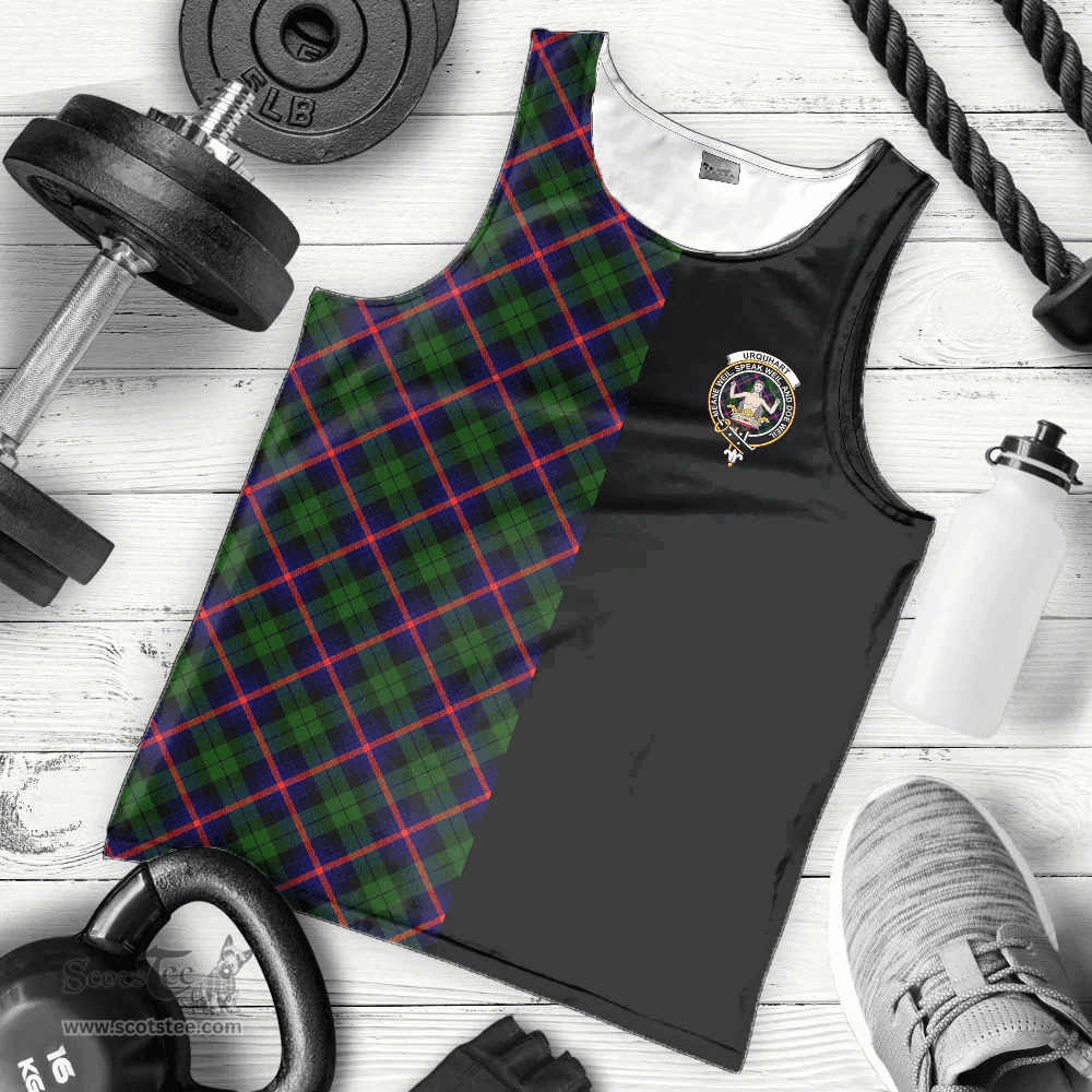 Scottish Urquhart Modern Clan Tartan Men Tank Top - Half of Me Style - Custom Your Text Scottish Plaid Tartan Plaid