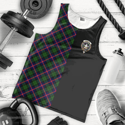 Scottish Urquhart Modern Clan Tartan Men Tank Top - Half of Me Style - Custom Your Text Scottish Plaid Tartan Plaid