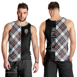 Scottish Dennistoun Clan Tartan Men Tank Top - Half of Me Style Scottish Plaid Tartan Plaid
