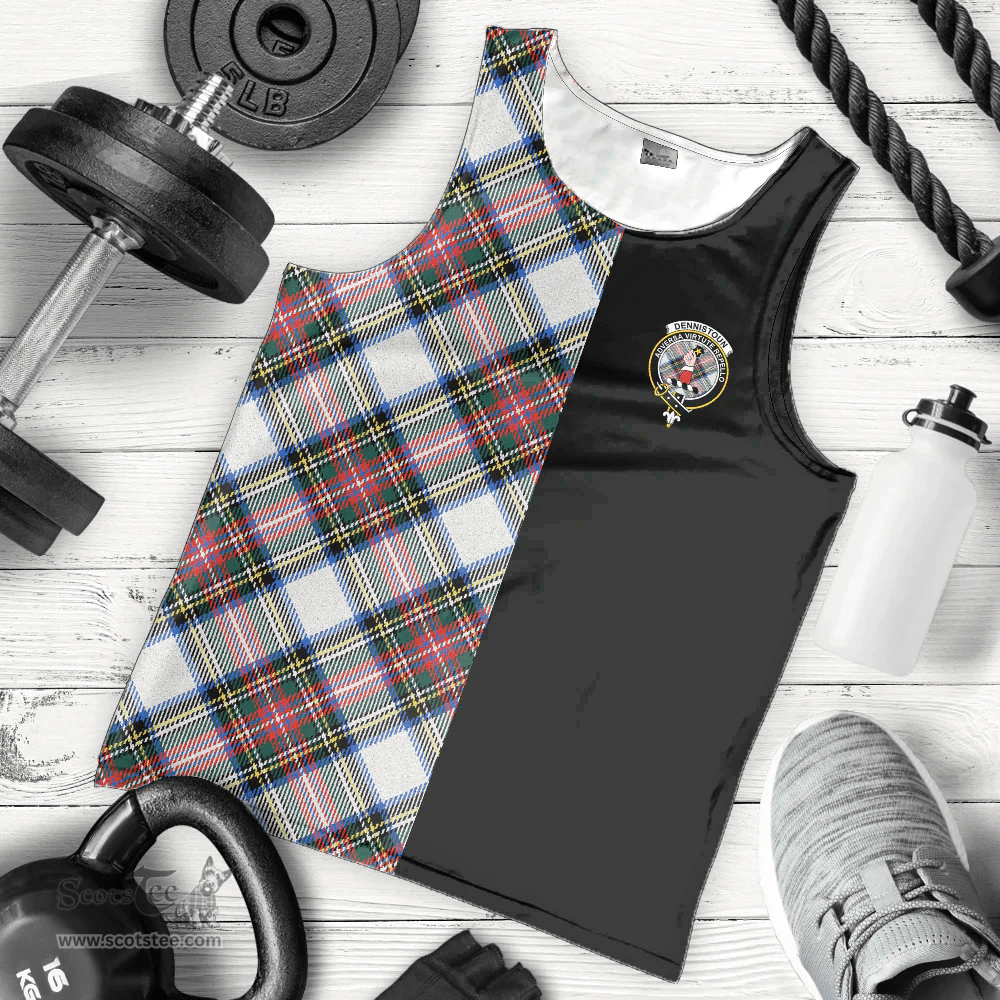 Scottish Dennistoun Clan Tartan Men Tank Top - Half of Me Style Scottish Plaid Tartan Plaid