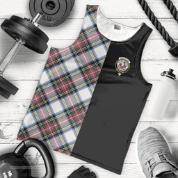 Scottish Dennistoun Clan Tartan Men Tank Top - Half of Me Style Scottish Plaid Tartan Plaid