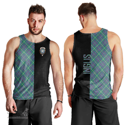 Scottish Inglis Ancient Clan Tartan Men Tank Top - Half of Me Style Scottish Plaid Tartan Plaid