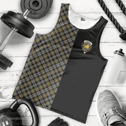 Scottish Campbell Argyll Weathered Clan Tartan Men Tank Top - Half of Me Style Scottish Plaid Tartan Plaid