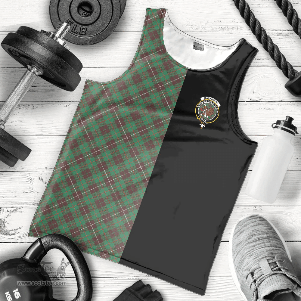 Scottish MacKinnon Hunting Ancient Clan Tartan Men Tank Top - Half of Me Style - Custom Your Text Scottish Plaid Tartan Plaid