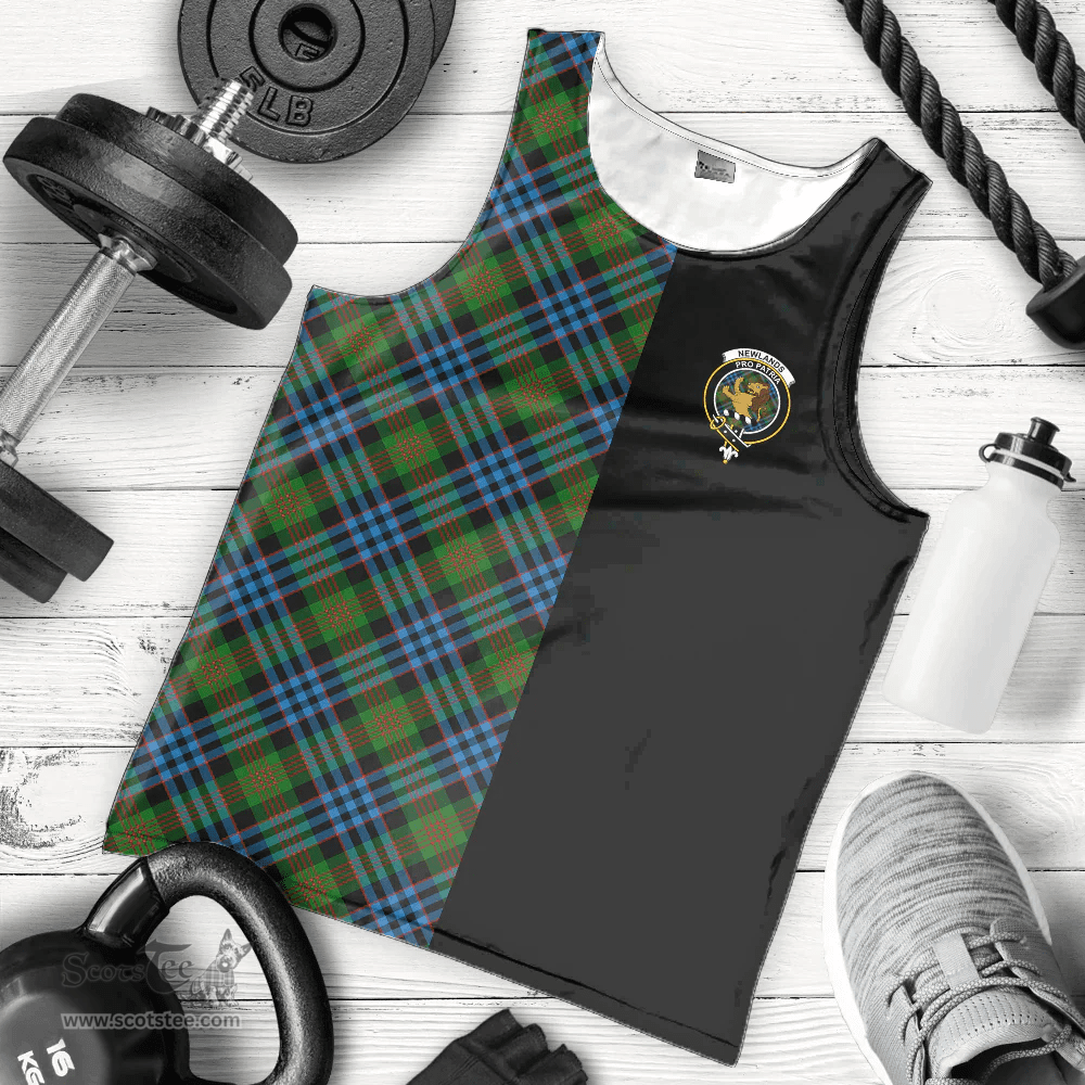Scottish Newlands of Lauriston Clan Tartan Men Tank Top - Half of Me Style - Custom Your Text Scottish Plaid Tartan Plaid