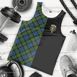 Scottish Newlands of Lauriston Clan Tartan Men Tank Top - Half of Me Style - Custom Your Text Scottish Plaid Tartan Plaid