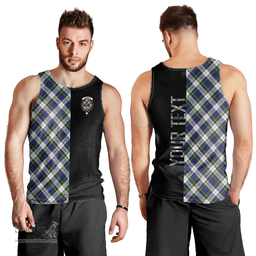 Scottish Gordon Dress Modern Clan Tartan Men Tank Top - Half of Me Style - Custom Your Text Scottish Plaid Tartan Plaid