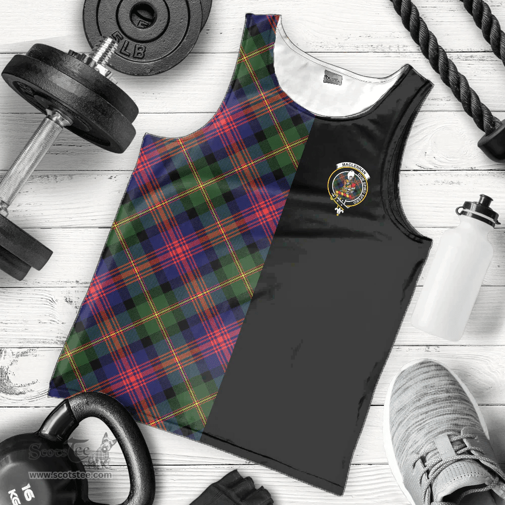 Scottish MacLennan Clan Tartan Men Tank Top - Half of Me Style - Custom Your Text Scottish Plaid Tartan Plaid