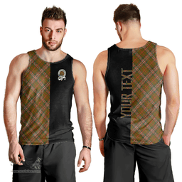 Scottish Scott Brown Modern Clan Tartan Men Tank Top - Half of Me Style - Custom Your Text Scottish Plaid Tartan Plaid