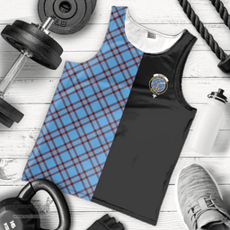 Scottish Elliot Ancient Clan Tartan Men Tank Top - Half of Me Style - Custom Your Text Scottish Plaid Tartan Plaid