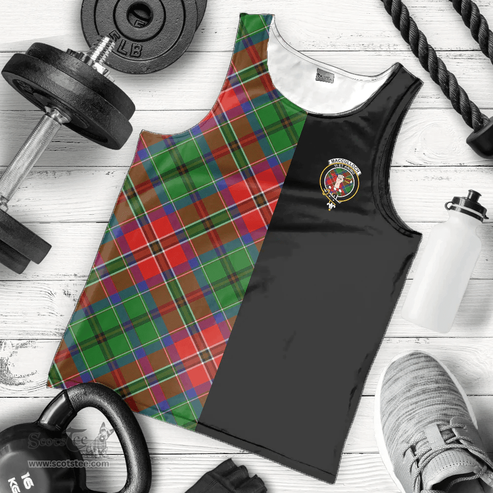Scottish MacCulloch Clan Tartan Men Tank Top - Half of Me Style - Custom Your Text Scottish Plaid Tartan Plaid