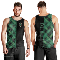 Scottish MacArthur Ancient Clan Tartan Men Tank Top - Half of Me Style - Custom Your Text Scottish Plaid Tartan Plaid