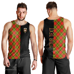 Scottish Leask Clan Tartan Men Tank Top - Half of Me Style - Custom Your Text Scottish Plaid Tartan Plaid